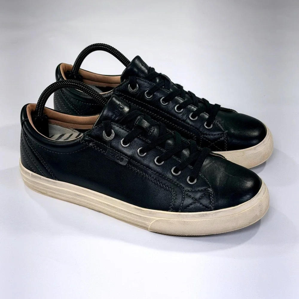 Taos Plim Soul Lux Sneakers Womens 10W Black Leather Low Top Comfort Shoes